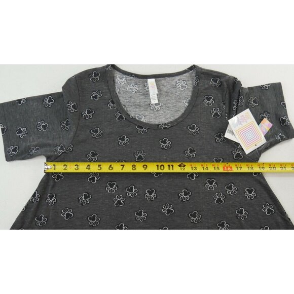 LuLaRoe Gray Puppy Paw Print Short Sleeve Perfect T Shirt Womens Small New - Picture 7 of 10